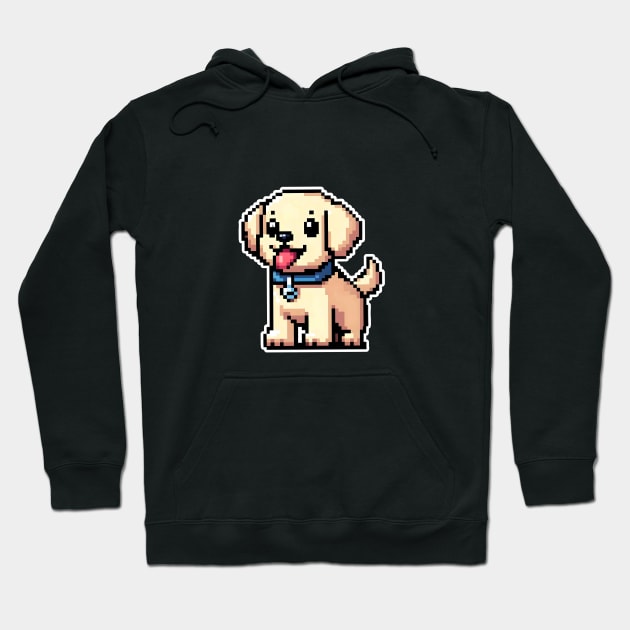 Cute golden labrador retriever as pixel art style illustration Hoodie by art poo